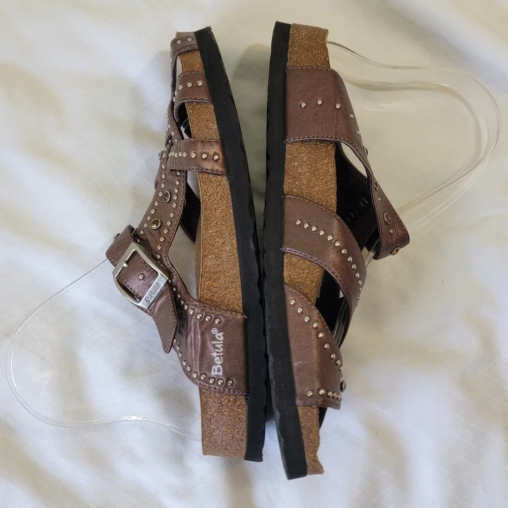 Betula by Birkenstock Lambada Bronze Metallic Studded Sandals US 8 EU 39 L8 M6
